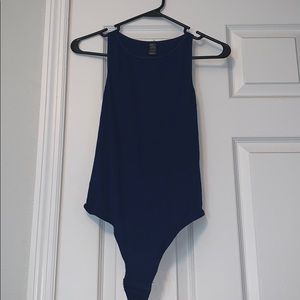 Navy blue sleeveless body suit